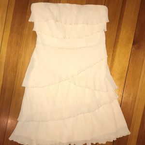 XS Urban Outfitters Off White Strapless Dress